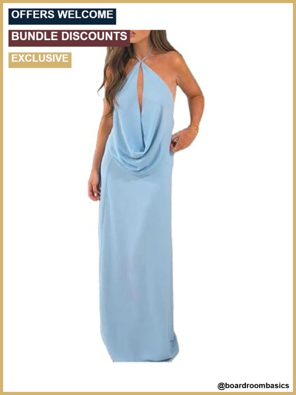 Two Piece Skirt Set for Women Halter Neck Top & Maxi Skirt Elegant Vacation